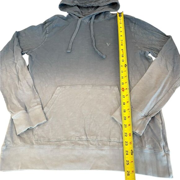 American Eagle AE Super Soft Slub Hoodie Tee Mens Size Small Blue Gradient - Picture 7 of 8